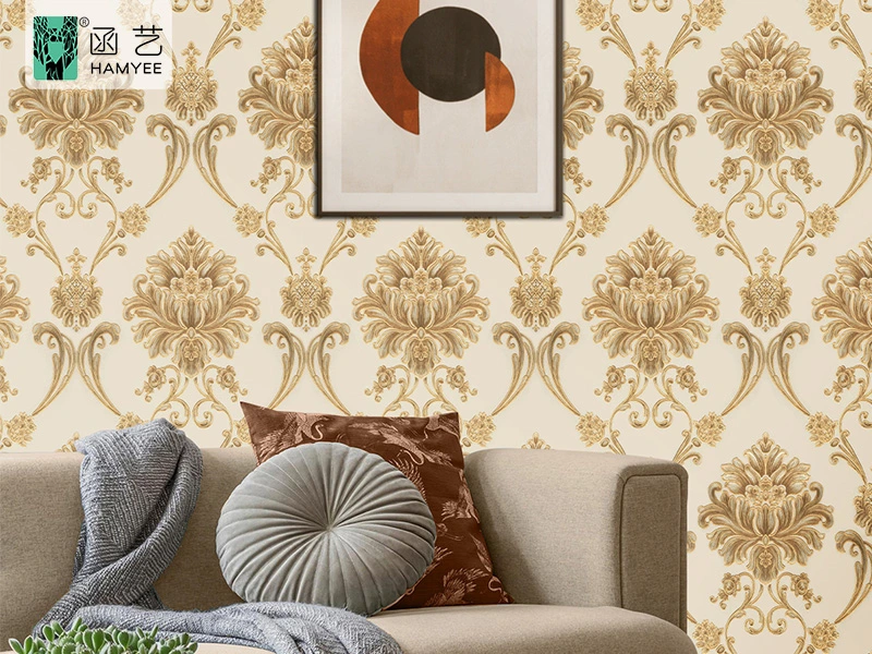 Made in China Non Woven Wallpaper Interior Design Papier Peint Mural Bedroom HD Backgrounds Floral Wallpaper