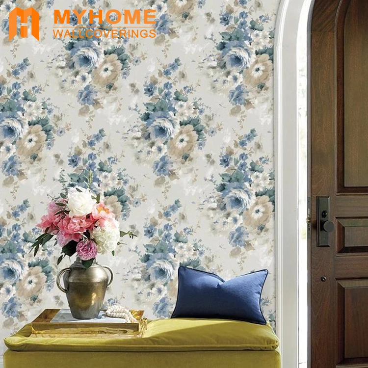 Natural Floral Scenery Design Non-Woven Back Pure Paper Wall Paper Wallpaper Price