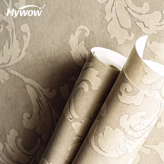 Mural de estilo europeu de papel de parede 3D personalizado para sala de estar em cor pura