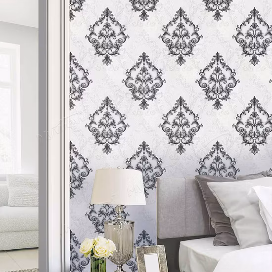 Preço de fábrica itens de papel de parede floral damasco rolos de papel de parede de 53 cm para casa