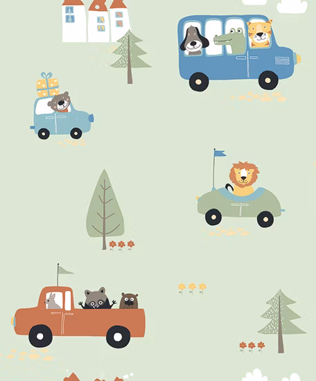 Papel de parede de design infantil de papel puro para quarto de crianças